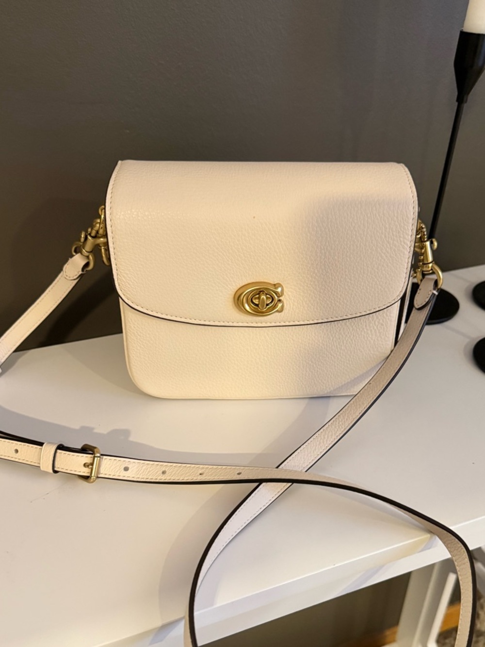 Brand New Coach Cassie in Chalk with gold hardware